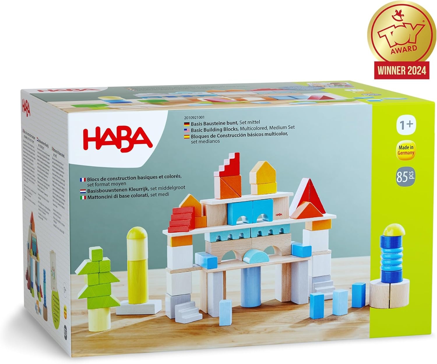 HABA 85 Basisbausteine bunt, Set mittel - Hochwertiges Holzbaustein-Set mit Aufbewahrungstasche HABA 85 Basisbausteine bunt, Set mittel - Hochwertiges Holzbaustein-Set mit Aufbewahrungstasche