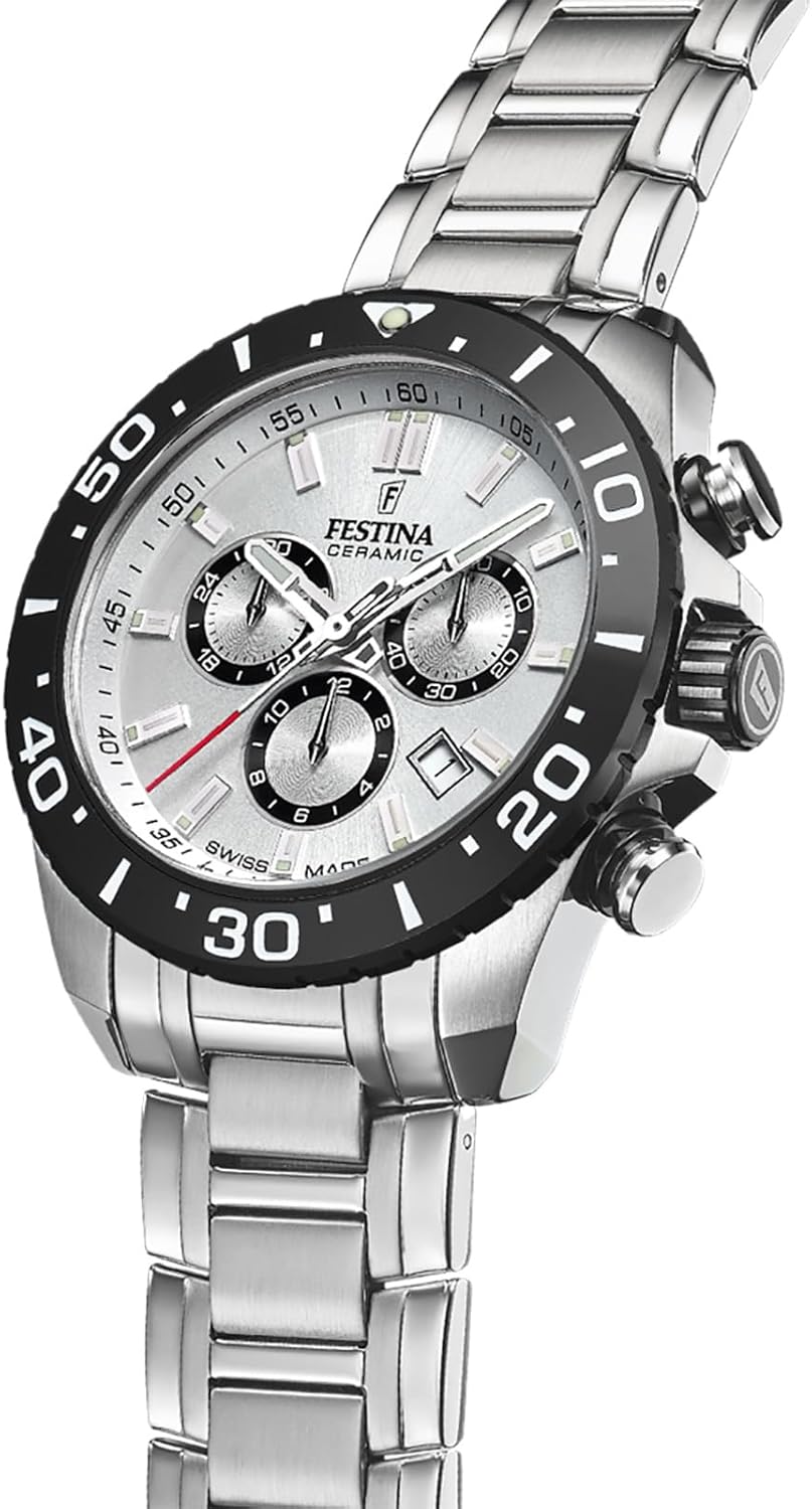 FESTINA SWISS MADE HERREN UHR F20042/1 EDELSTAHL ARMBAND