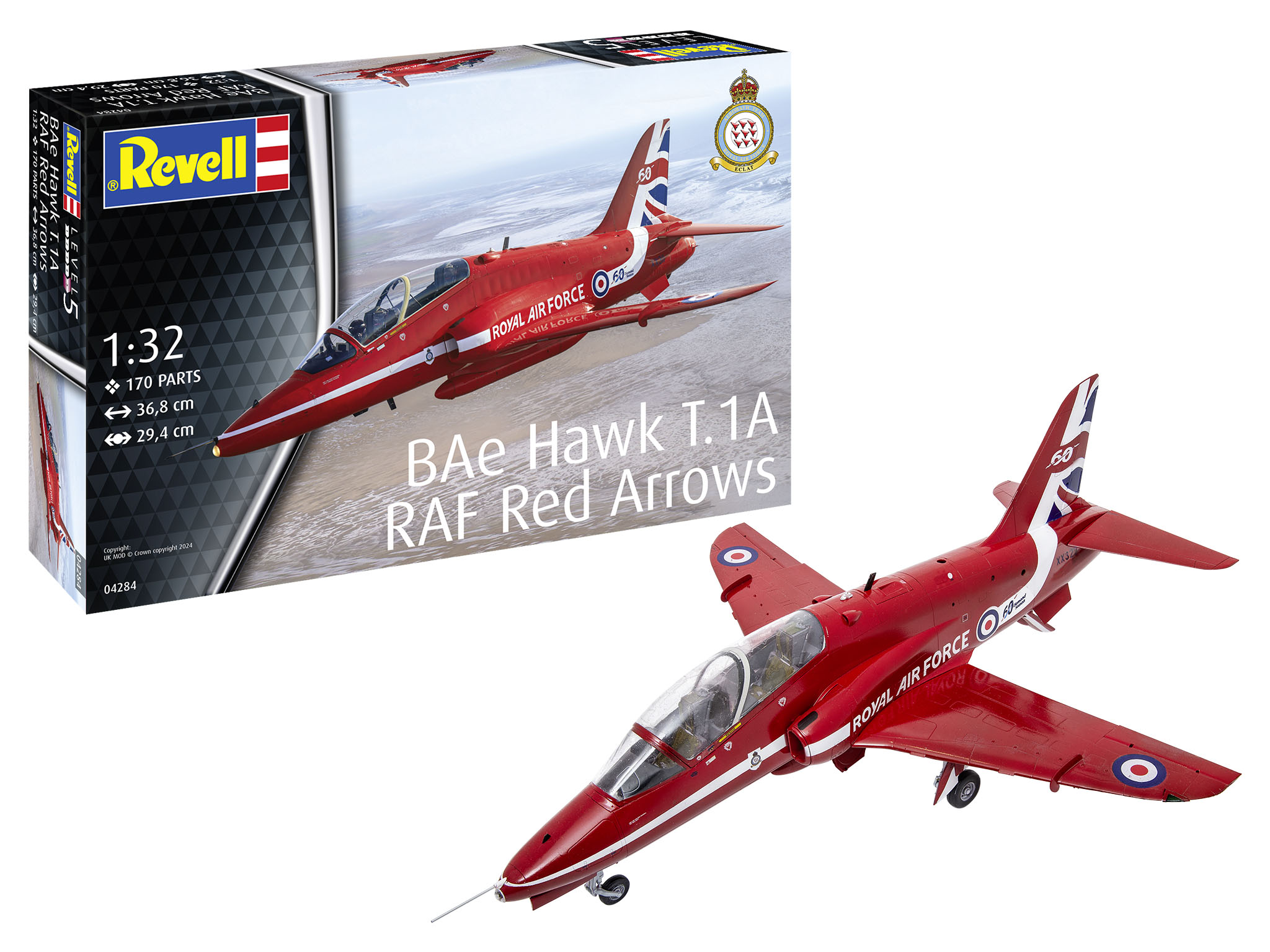 Revell 04284 BAE Hawk T.1A "RAF Red Arrows" Modellbausatz Flugzeug, Jet, Fahrzeug, Kampfflugzeug