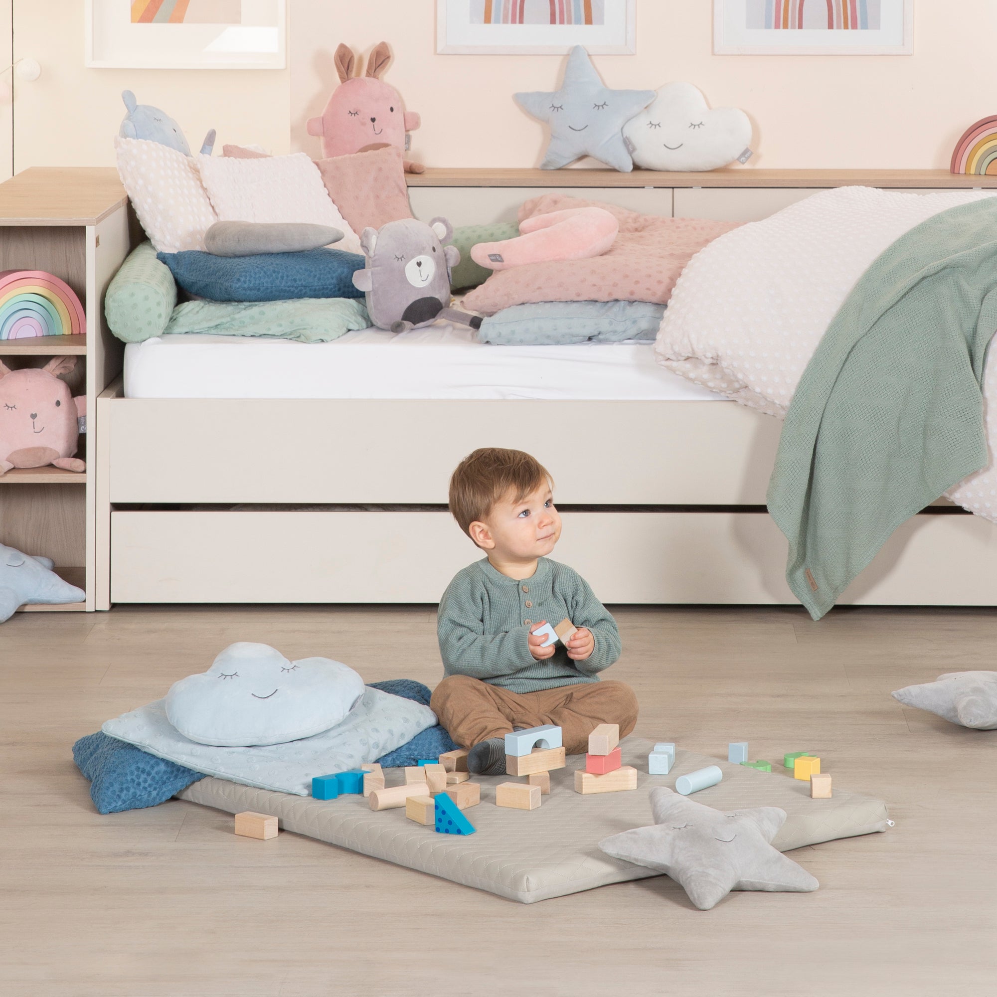 Roba 0311L245 Spielmatte 78x100 cm Greyish gesteppt hellgrau – Spielmatratzen - Produktbild 3