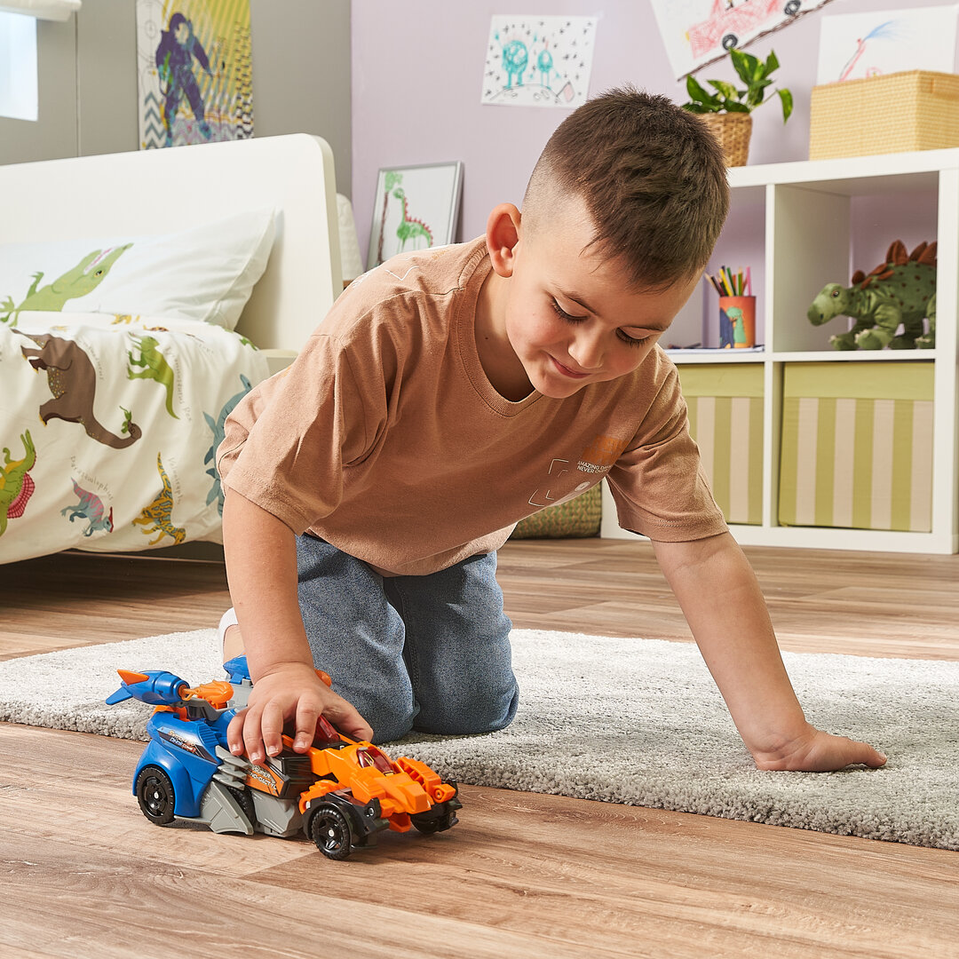 VTech Switch & Go Dinos 2-in-1 Spinosaurus & Pterodaktylus, ab 3 Jahren VTech Switch & Go Dinos 2-in-1 Spinosaurus & Pterodaktylus Kunststoff-Spielzeug ca. 35cm, Dino- und Fahrzeugmodus mit LED-Soundeffekten, Feuer-Launcher, Lautstärkeregler, kindersicher ab 3 J., Junge, Kind, Männlich, Person