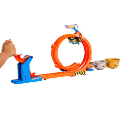 Hot Wheels Monster Trucks Loop & Flip Trophy Challenge-Spielset und Die-Cast-Bigfoot Spielzeugtruck