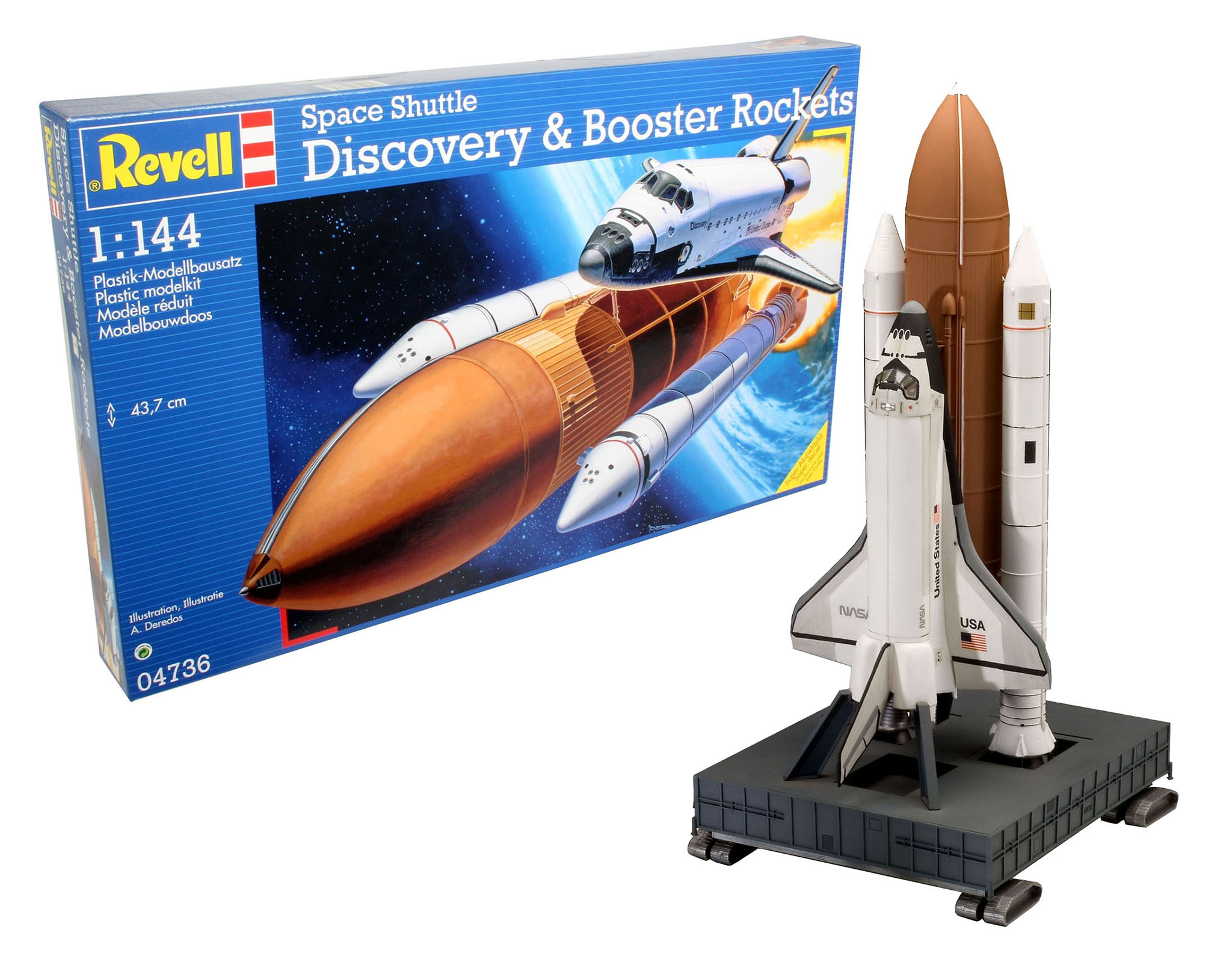Revell 04736 Space Shuttle Discovery & Booster Modellbausatz Flugzeug, Raumfähre, Raumschiff, Fahrzeug, Rakete