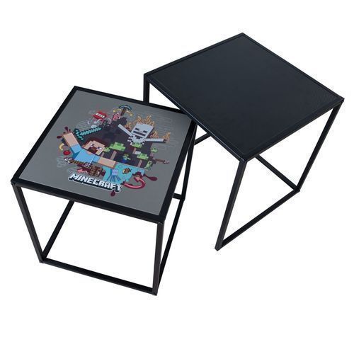 Roba 146282MC Beistelltische 2er Set 'Minecraft' - Nachttische mit Motivprint - Schwarz - Produktbild 5