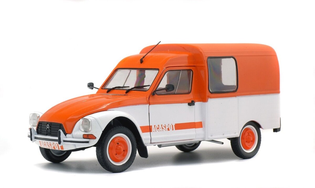 Schuco_Citroen_Acadiane_Acaspot_Rot_Weiß_1:18_421185080, Lieferwagen, Fahrzeug, Auto, Rad, Wohnwagen