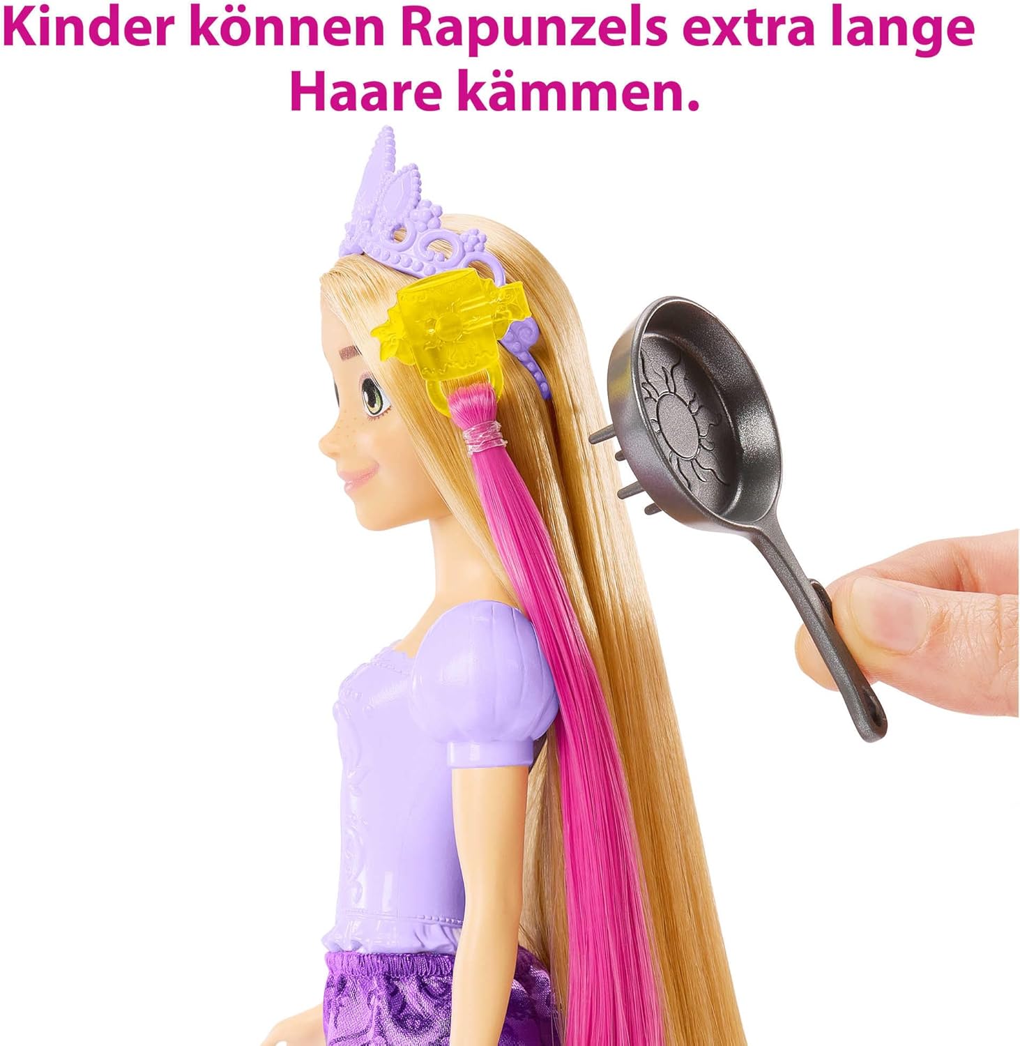 Disney Princess Rapunzel Haarspiel-Puppe Magisches Styling mit Farbwechsel-Effekt HLW18 Figur, Puppe, Spielzeug, Person