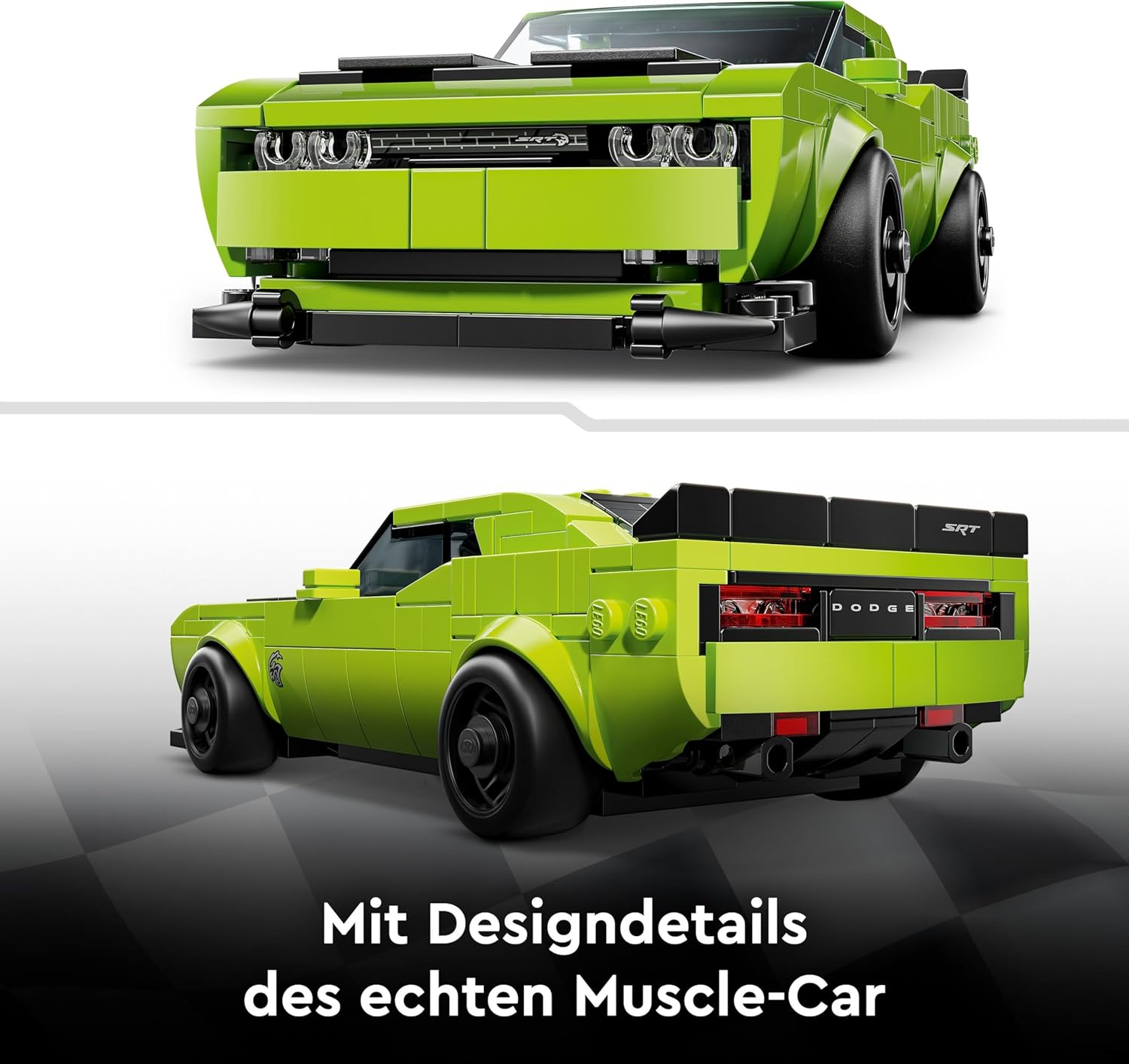 LEGO 77237 Speed Champions Dodge Challenger SRT Hellcat Sportwagen-Bauset LEGO Speed Champions 77237 Dodge Challenger SRT Hellcat gelbes Muscle-Car mit Rennfahrer-Minifigur