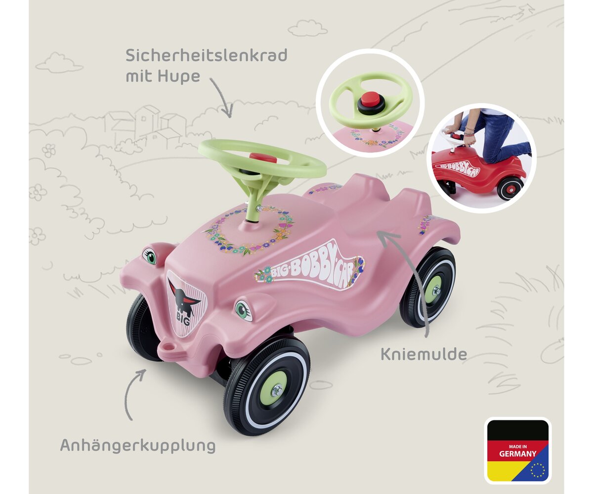 BIG Bobby Car Classic Flower (800056110) Buggy, Fahrzeug, Person, Auto, Rad