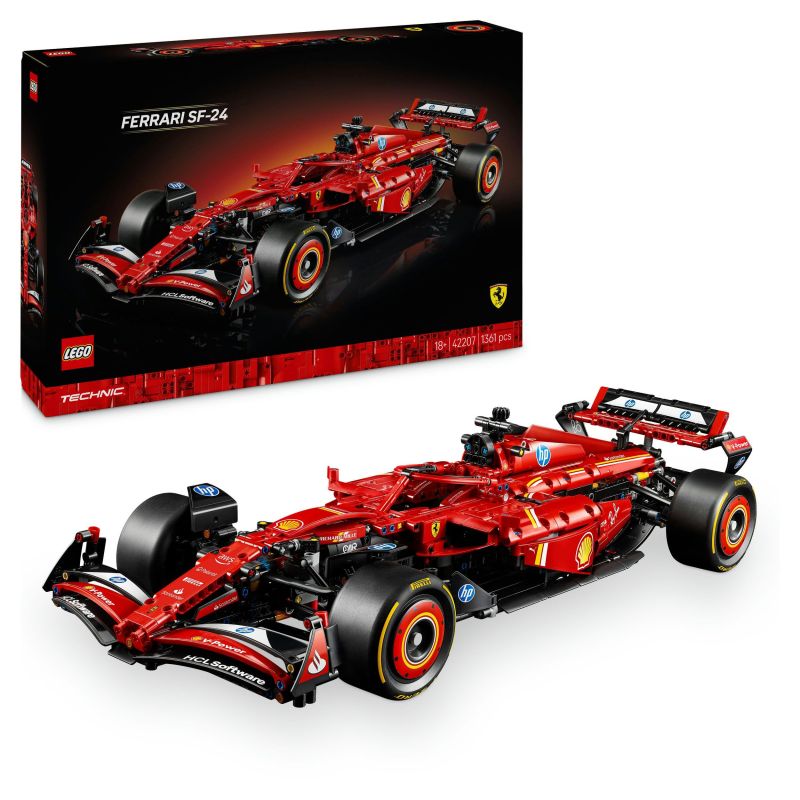 LEGO® Technic 42207 Ferrari SF-24 F1 Rennauto Autorennen, Formel Eins, Rennwagen, Fahrzeug, Rad, Autorennen, Formel Eins, Rennwagen, Fahrzeug, Rad