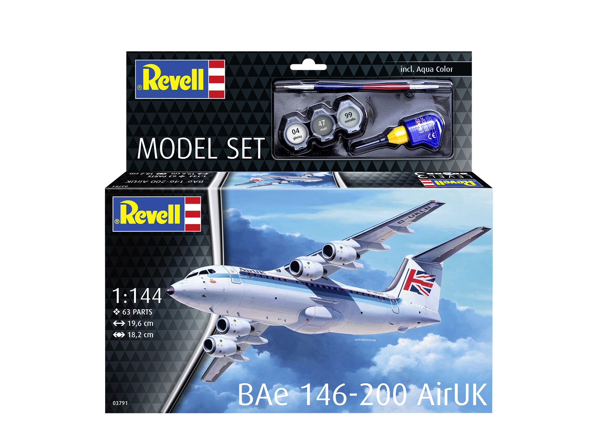 Revell 63791 Model Set BAE 146-200 “AirUK” Flugzeug, Flug, Verkehrsflugzeug, Schraubenzieher