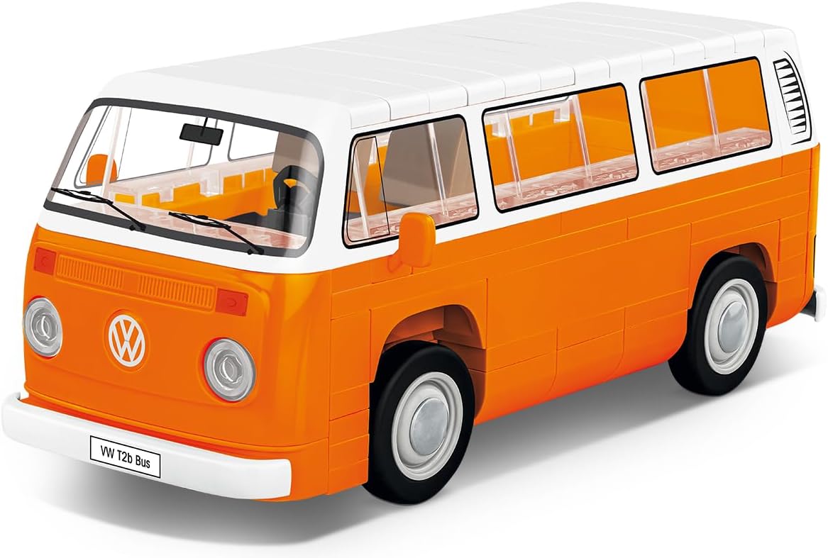 COBI, Volkswagen, T2b, Bus, Kultfahrzeug, im, Maßstab, 1:35, 24621, Verpackung, Zubehör, und, Details, sichtbar