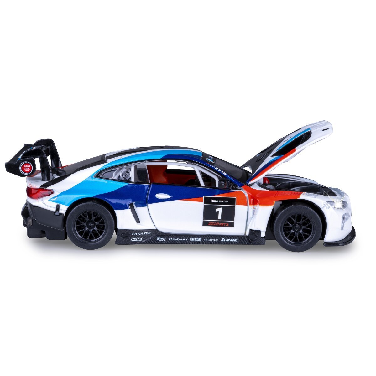 JAMARA BMW M4 GT3 Diecast 1:32 weiß inkl. Knopfzellen ab 3 Jahren