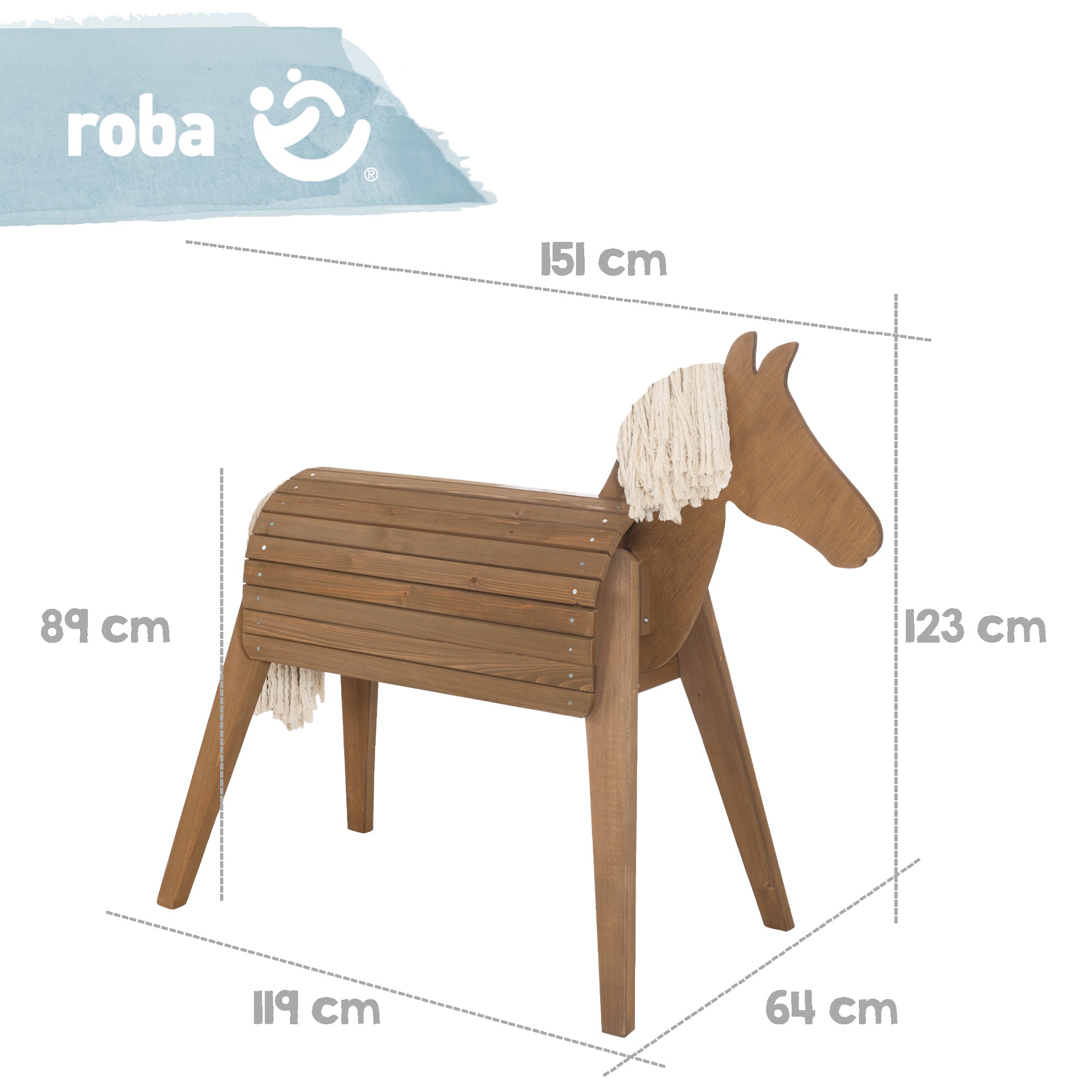 Roba 456022TE Spielpferd Outdoor teakholz farben – Outdoor + - Bild 5 Roba 456022TE Spielpferd Outdoor teakholz farben – Outdoor + - Produktbild 5