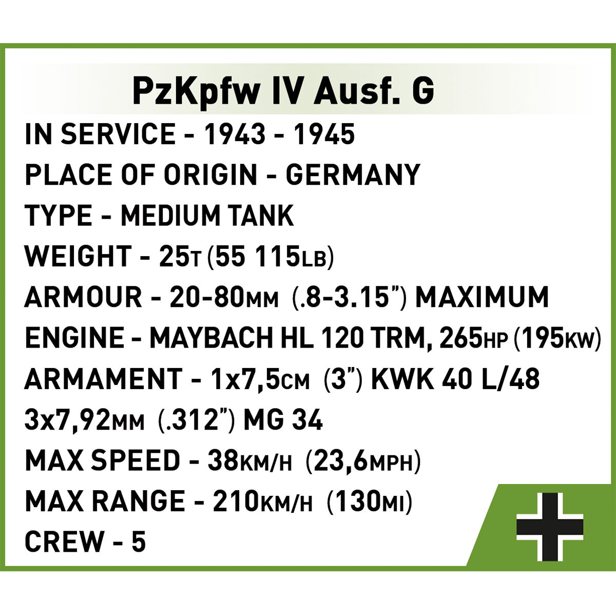 COBI 2592 - PZKPFW IV AUSF. G Maßstabb 1:28) - Bild 13