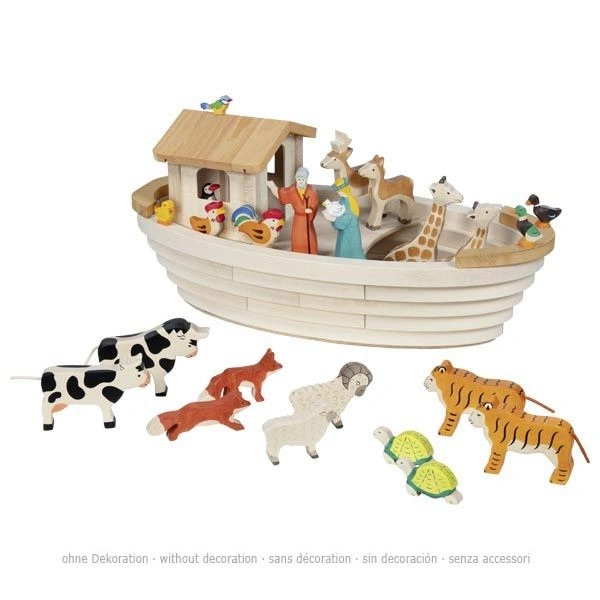 goki Holzstelzen Kleine Arche Noah - kompaktes Holzschiff mit abnehmbarem Deck & Kajüte goki Holzstelzen Kleine Arche Noah - kompaktes Holzschiff mit abnehmbarem Deck & Kajüte