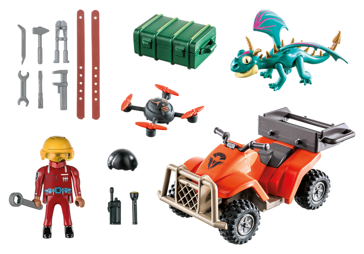 PLAYMOBIL 71085 Dragons: The Nine Realms - Icaris Quad & Phil Helme, Rad, Dinosaurier, Person, Flugzeug