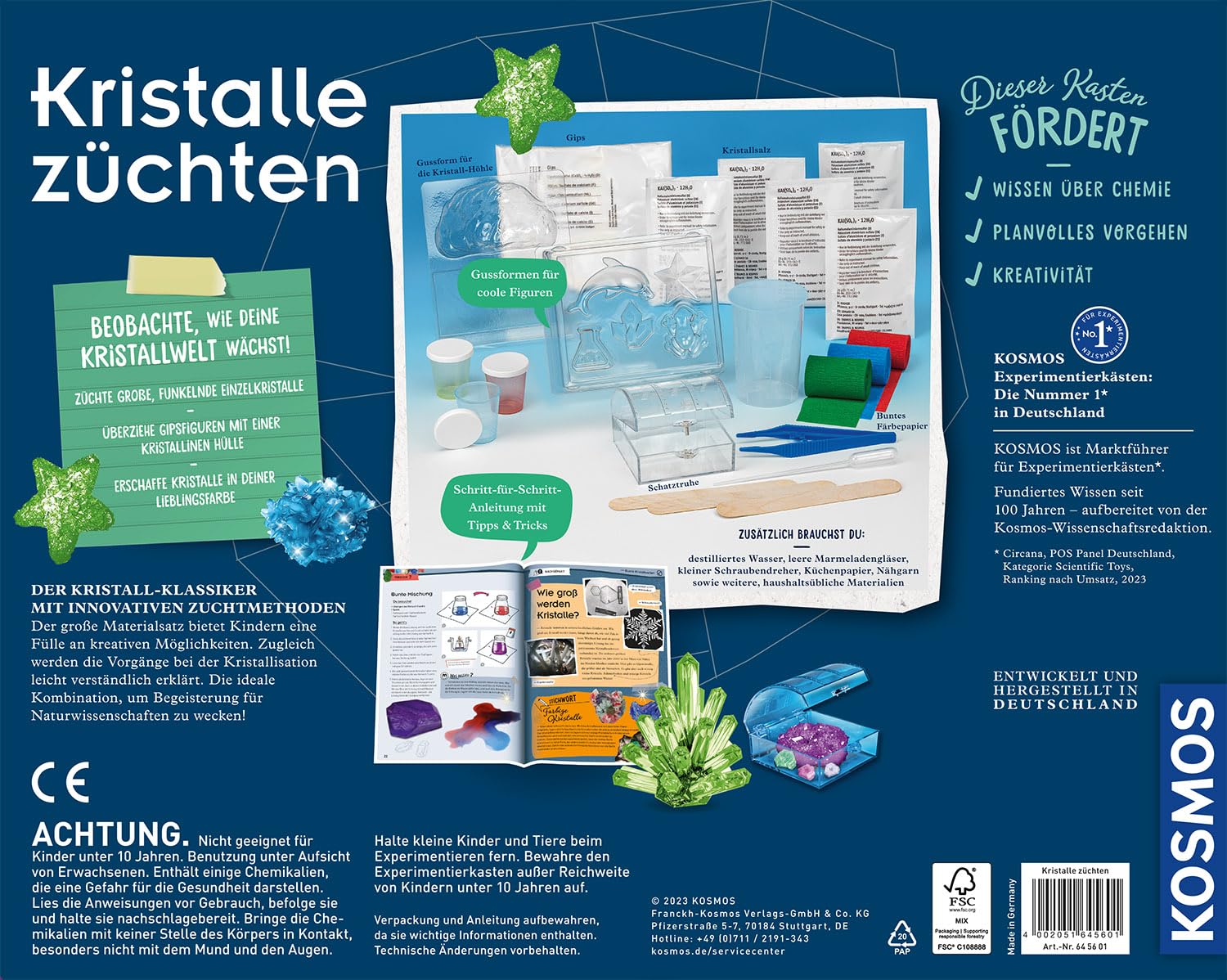 Kosmos Kristalle Züchten - Faszinierender Chemie-Experimentierkasten Für Kinder Ab 10 Jahren 645601 Werbung, Plakat, Erste Hilfe