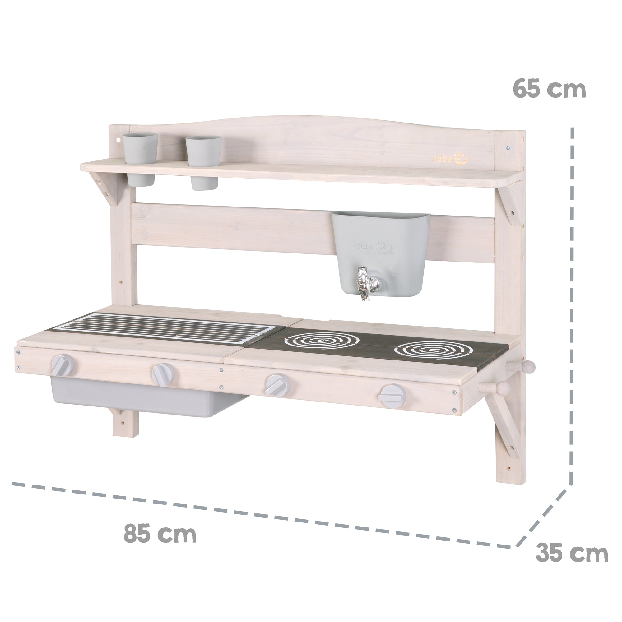 Roba 457002GA Spiel- Matschküche zum Hängen grau – Outdoor FSC - Bild 5 Roba 457002GA Spiel- Matschküche zum Hängen grau – Outdoor FSC - Produktbild 5