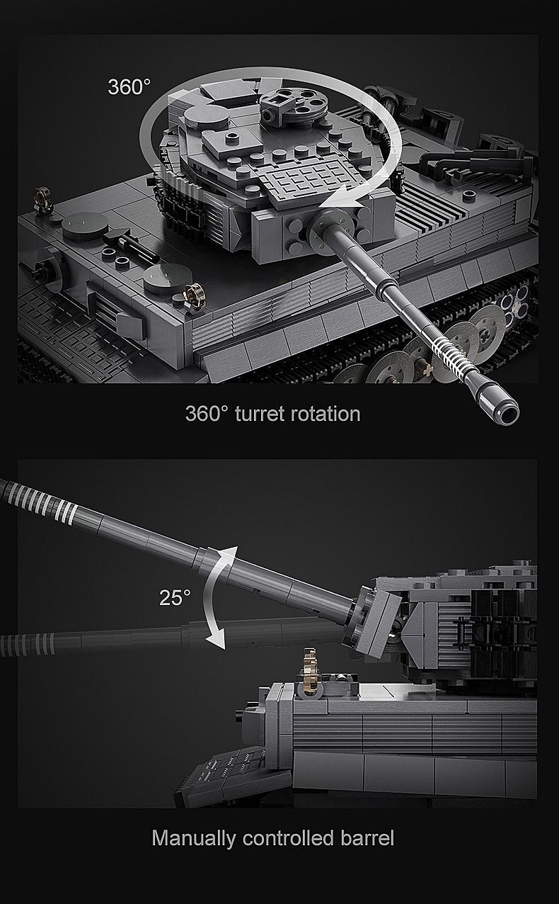 CaDA Panzer Tiger 1:35 grau 2,4GHz Bricks - Jamara e.K. - JAMARA 402894 Produktfoto - Jamara e.K. - CaDA Panzer Tiger 1:35 grau 2,4GHz Bricks - Modell JAMARA 402894