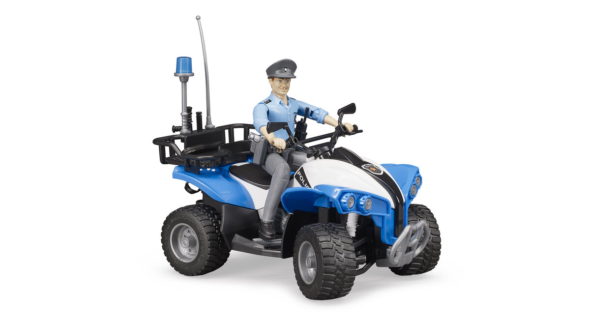 Bruder 63010 Polizei-Quad Mit Polizist Und Ausstattung Bruder, 63010, Polizei-Quad, Mit, Polizist, Und, Ausstattung, ATV, Fahrzeug, Person, Rad, Rasenmäher
