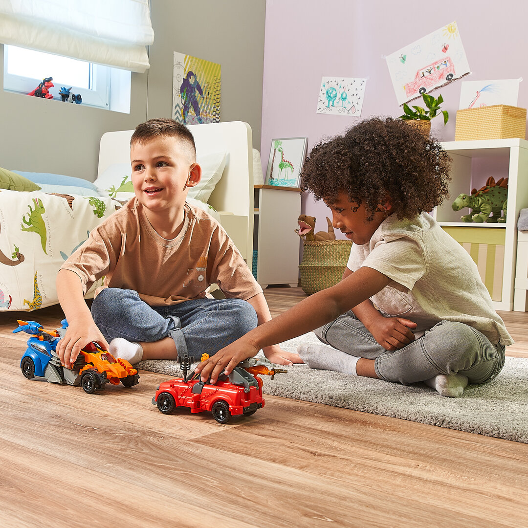 VTech Switch & Go Dinos 2-in-1 Spinosaurus & Pterodaktylus, ab 3 Jahren VTech Switch & Go Dinos 2-in-1 Spinosaurus & Pterodaktylus Kunststoff-Spielzeug ca. 35cm, Dino- und Fahrzeugmodus mit LED-Soundeffekten, Feuer-Launcher, Lautstärkeregler, kindersicher ab 3 J., Abspielen, Junge, Kind, Männlich, Person