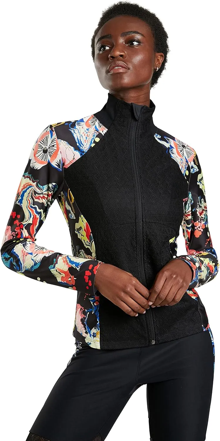 Desigual Damen Jacke „Berna“ by M. Christian Lacroix - Schwarz mit Blumenmuster 21WWSK312000 GR. M Desigual Damen Jacke „Berna“ by M. Christian Lacroix - Schwarz mit Blumenmuster 21WWSK312000 GR. M