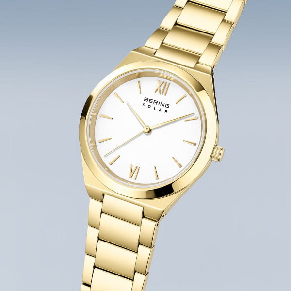 Bering 19932-734 Damenuhr, Edelstahl/Solar, Gold