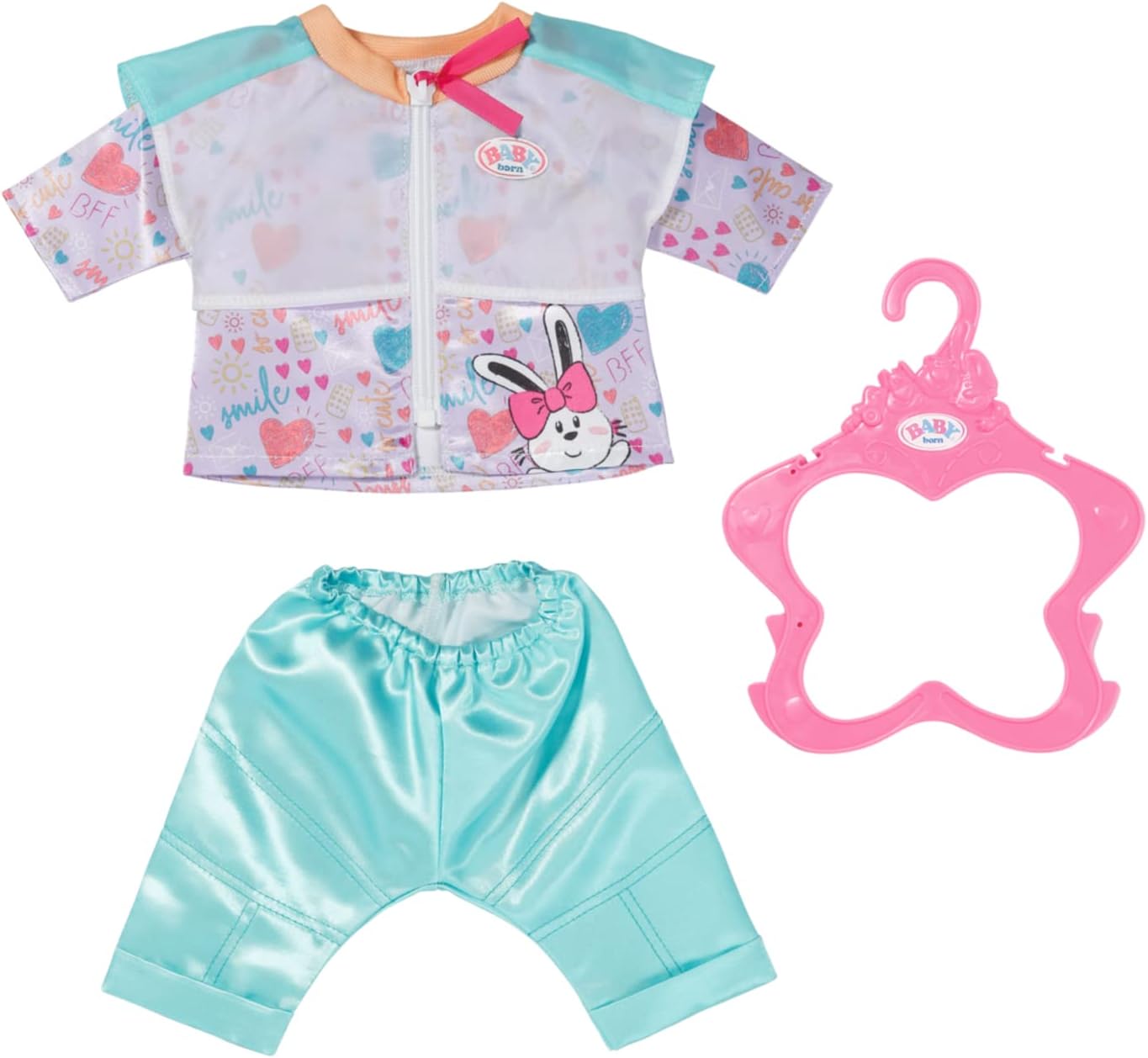BABY born® Freizeitanzug Aqua 43 cm – Puppenkleidung mit Jacke & Glanzleggings