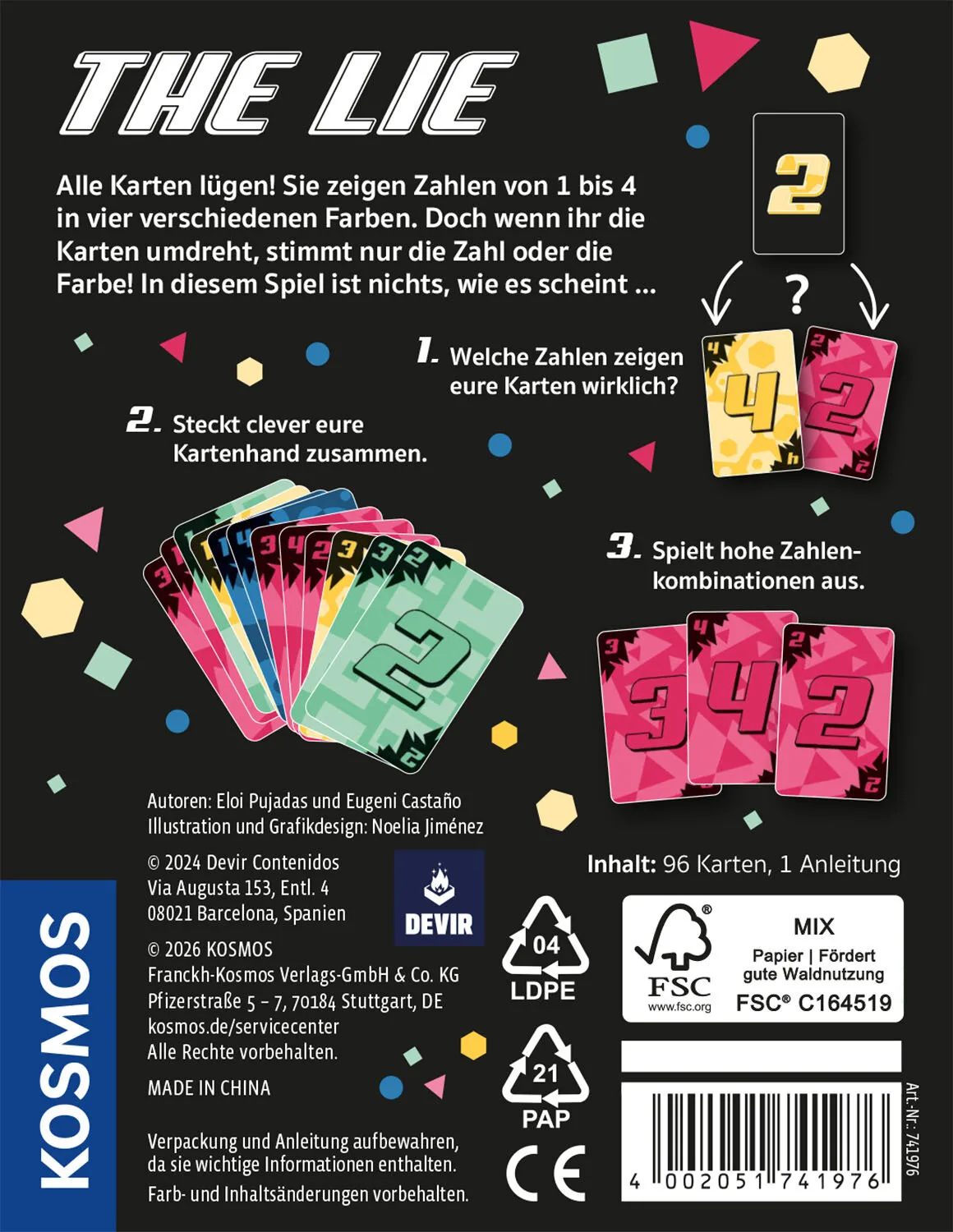 KOSMOS 741976 The Lie – Kartenspiel für 2–6 Spieler