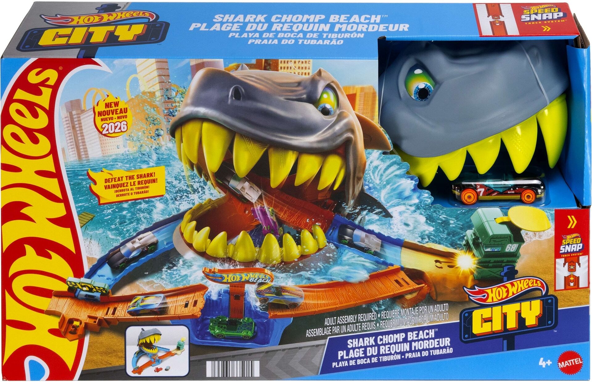 Hot Wheels City Shark Beach - Mattel - MATTEL JHL96 Produktfoto - Mattel - Hot Wheels City Shark Beach - Modell MATTEL JHL96 Produktbild fuer Online-Shop
