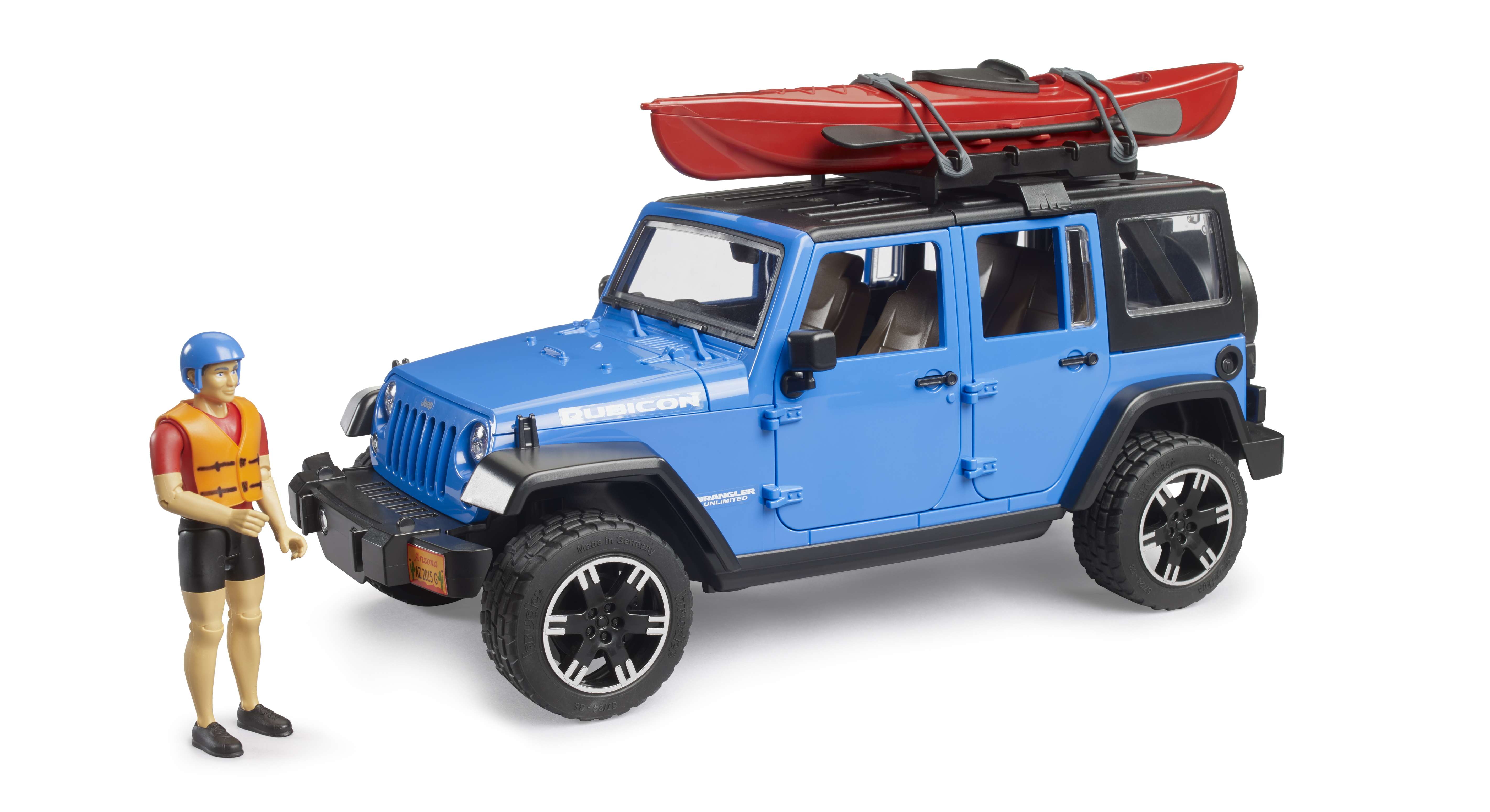 BRUDER 02529 - Jeep Wrangler Rubicon Unlimited mit Kajak und Figur BRUDER 02529 - Jeep Wrangler Rubicon Unlimited mit Kajak und Figur