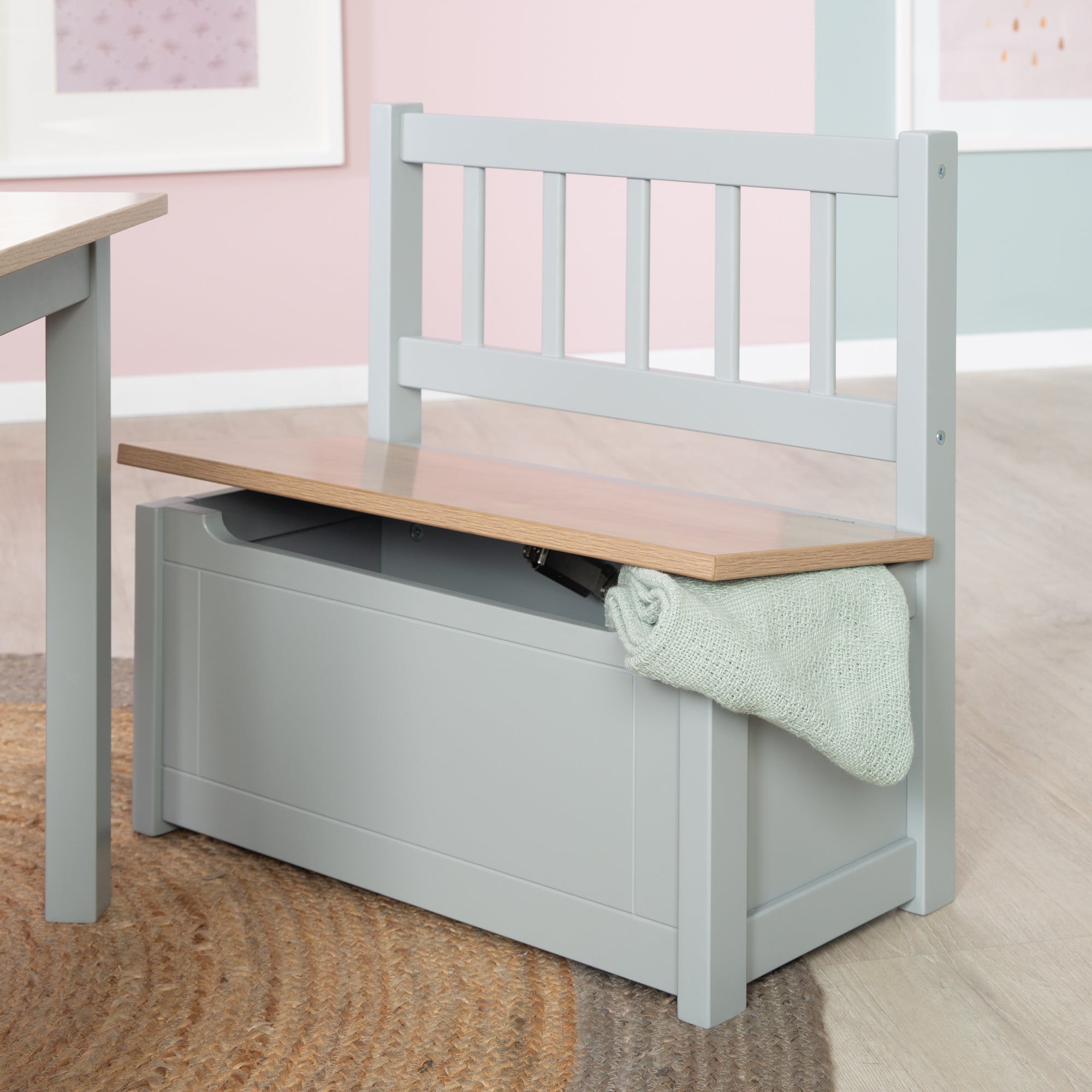 Roba 450050HTP Kindertruhenbank holz taupe – Spielmöbel - Bild 4 Roba 450050HTP Kindertruhenbank holz taupe – Spielmöbel - Produktbild 4