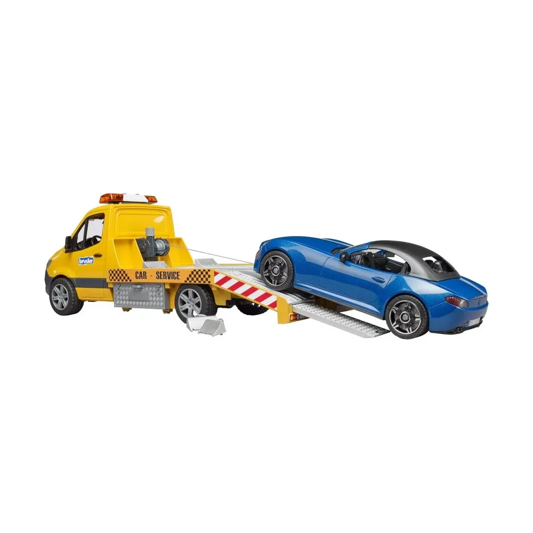 Bruder 02675 MB Sprinter Autotransporter m. Light + Sound Modul und Bruder Roadster