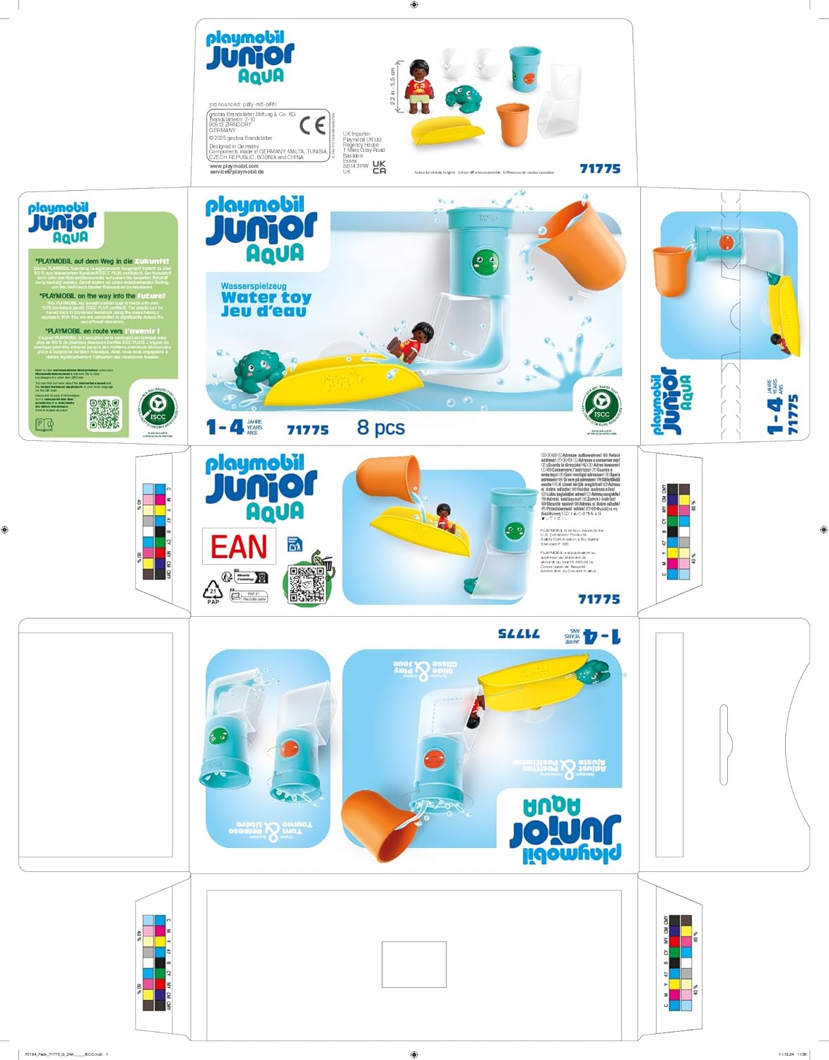 PLAYMOBIL 71775 junior aqua: wasserfalltank mit rutsche Person