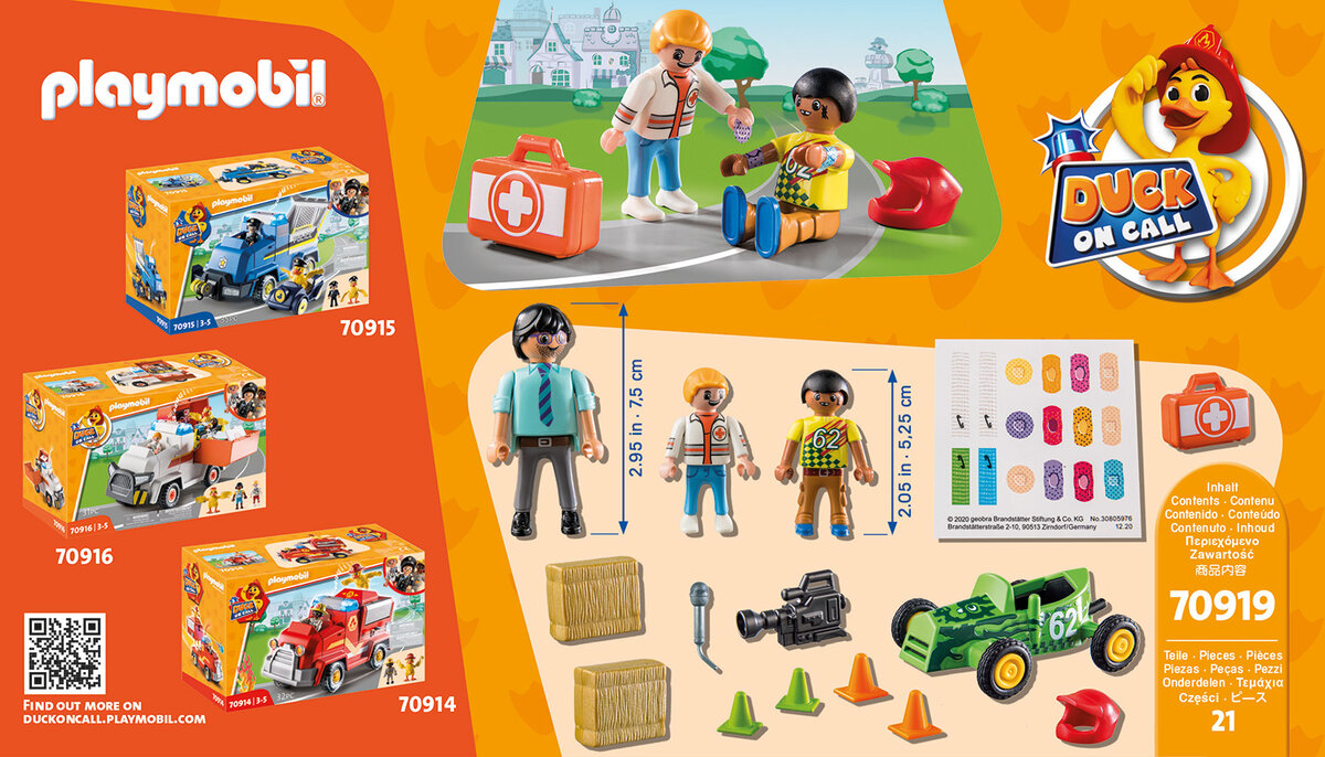 PLAYMOBIL 70919 DUCK ON CALL - Notarzt Action. Hilf dem Rennfahrer! Person, Werbung, Spielzeug, Rad, Erste Hilfe