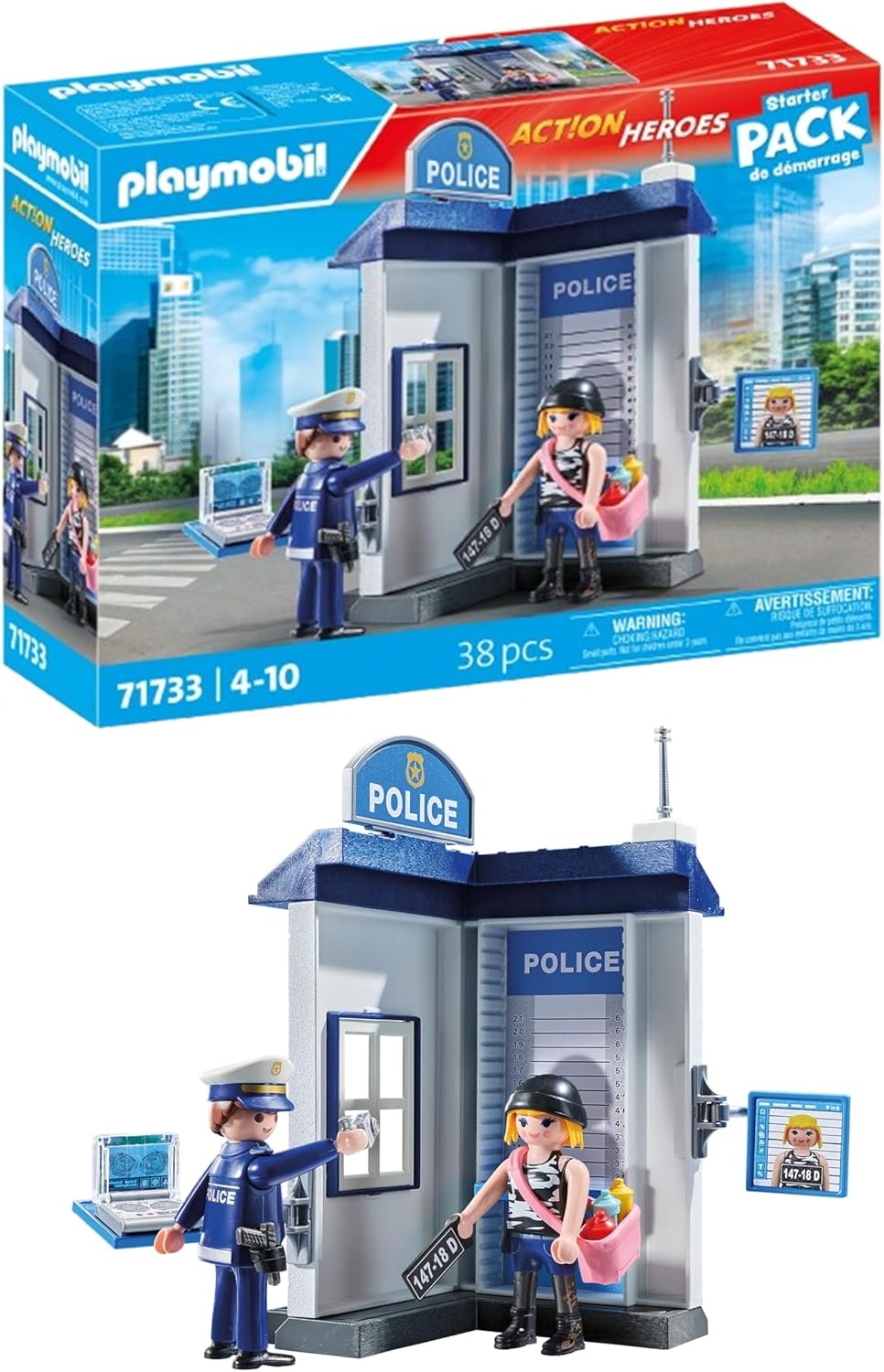 PLAYMOBIL 71733 Action Heroes: Polizei Ermittlungszimmer mit Zubehör Maschine, Person