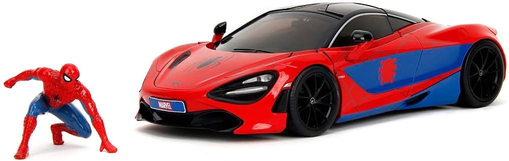 Jada 253225034 MARVEL Spider-Man McLaren 720S Modellauto mit Figur 1:24 Jada, 253225034, MARVEL, Spider-Man, McLaren, 720S, Modellauto, mit, Figur, 1:24, Rad, Auto, Leichtmetallfelge, Reifen, Sportwagen
