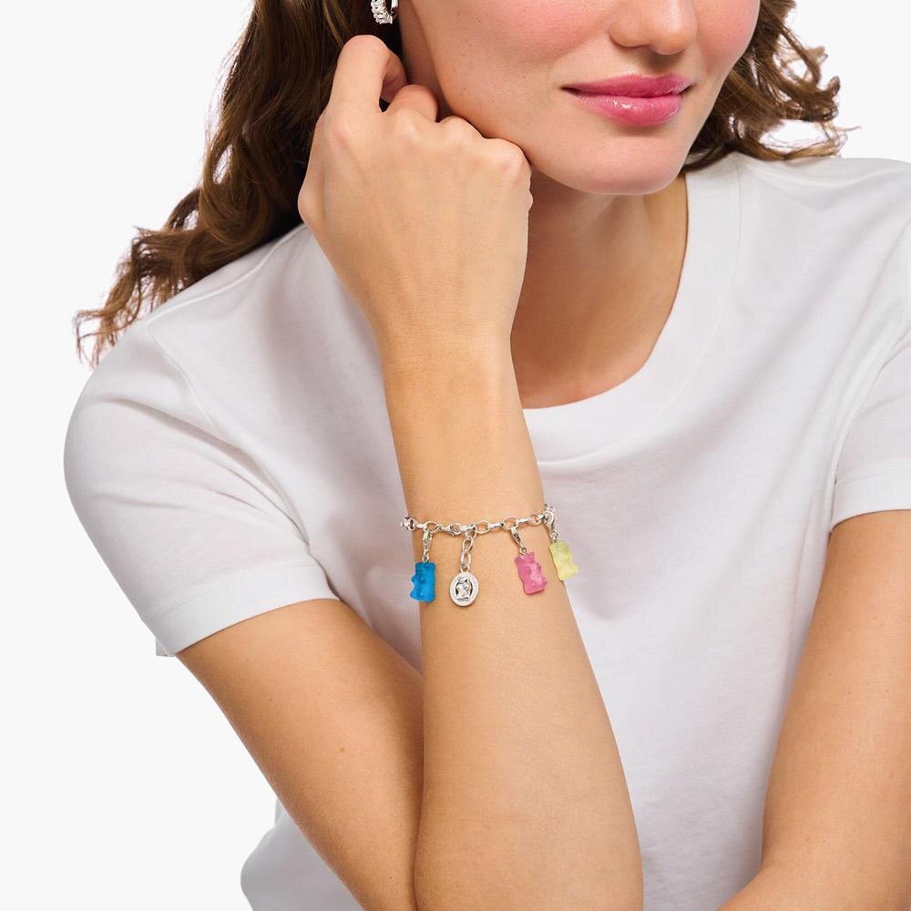 Thomas Sabo Anhänger Charm-Club Goldbär Grün Gold 2192-413-6 Zubehor, Armreif, Schmuck