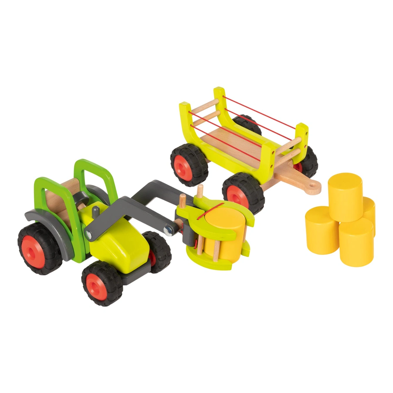 goki Holztraktor mit Heuwagen - mit Greifarm, ab 3 Jahren goki Holztraktor mit Heuwagen - mit Greifarm, ab 3 Jahren