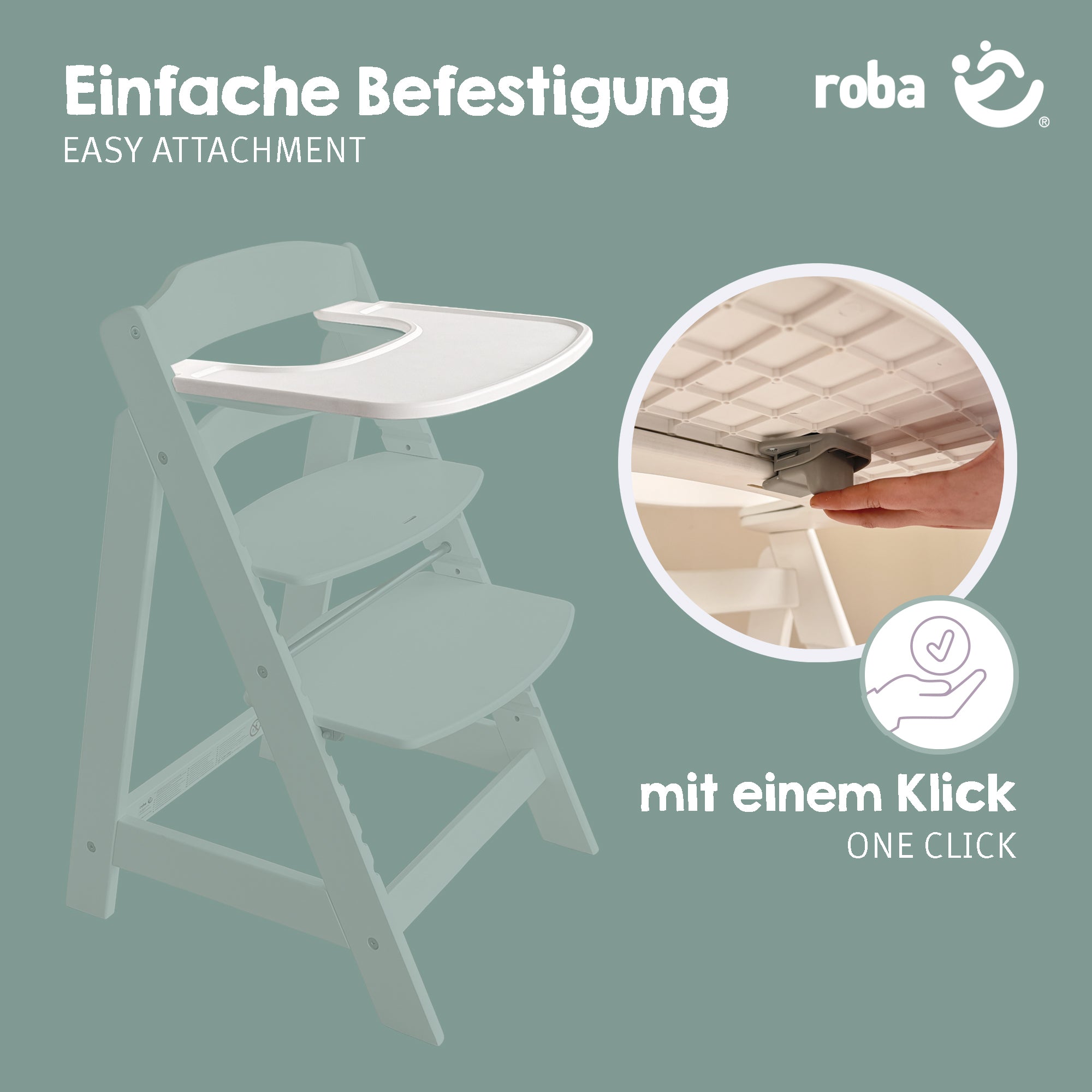 Roba 0081WE Plastikessbrett weiß – Hochstuhl - Bild 6 Roba 0081WE Plastikessbrett weiß – Hochstuhl - Produktbild 6