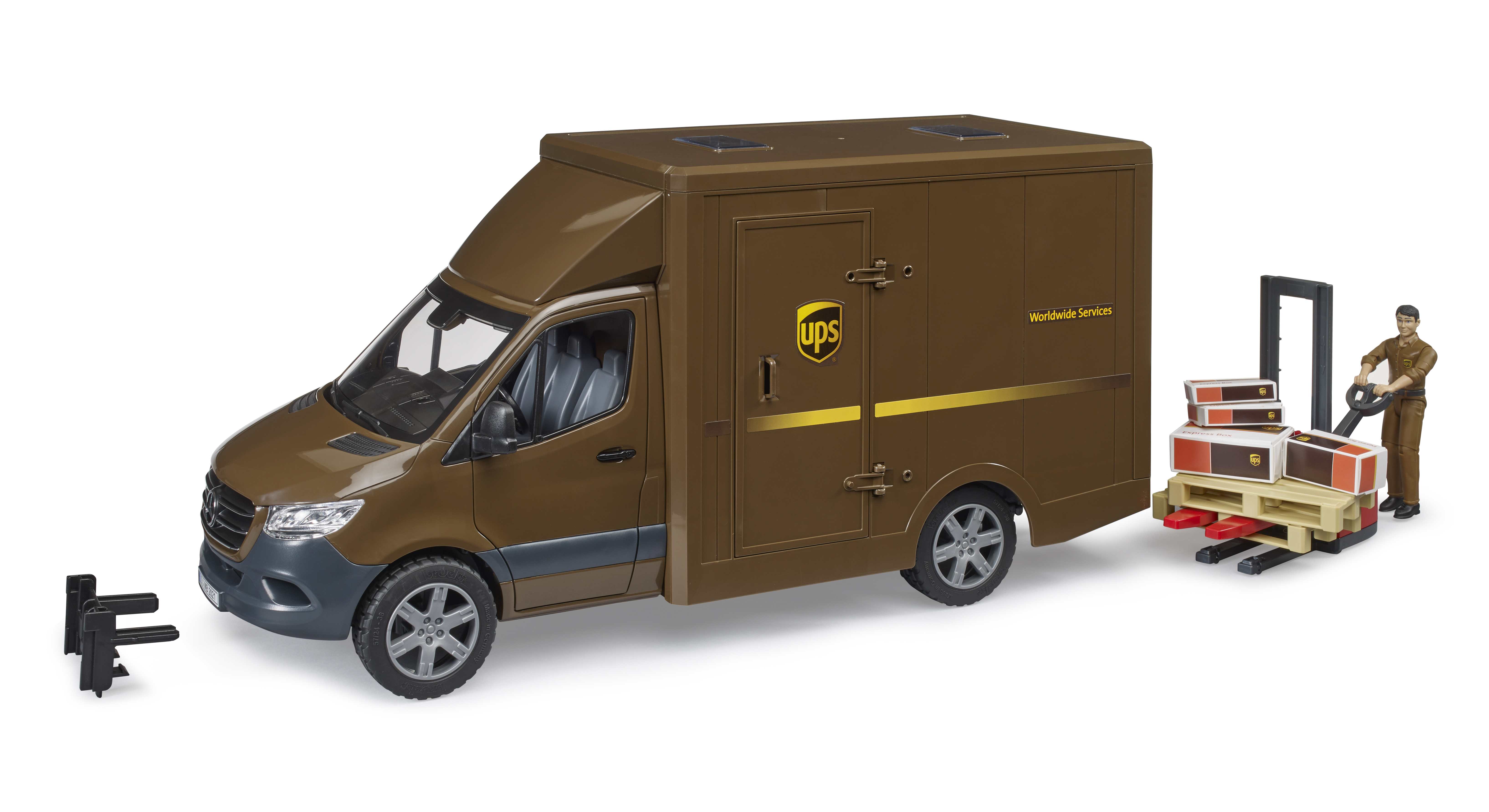 BRUDER 02678 - MB Sprinter UPS mit Fahrer und Zubehör BRUDER 02678 - MB Sprinter UPS mit Fahrer und Zubehör