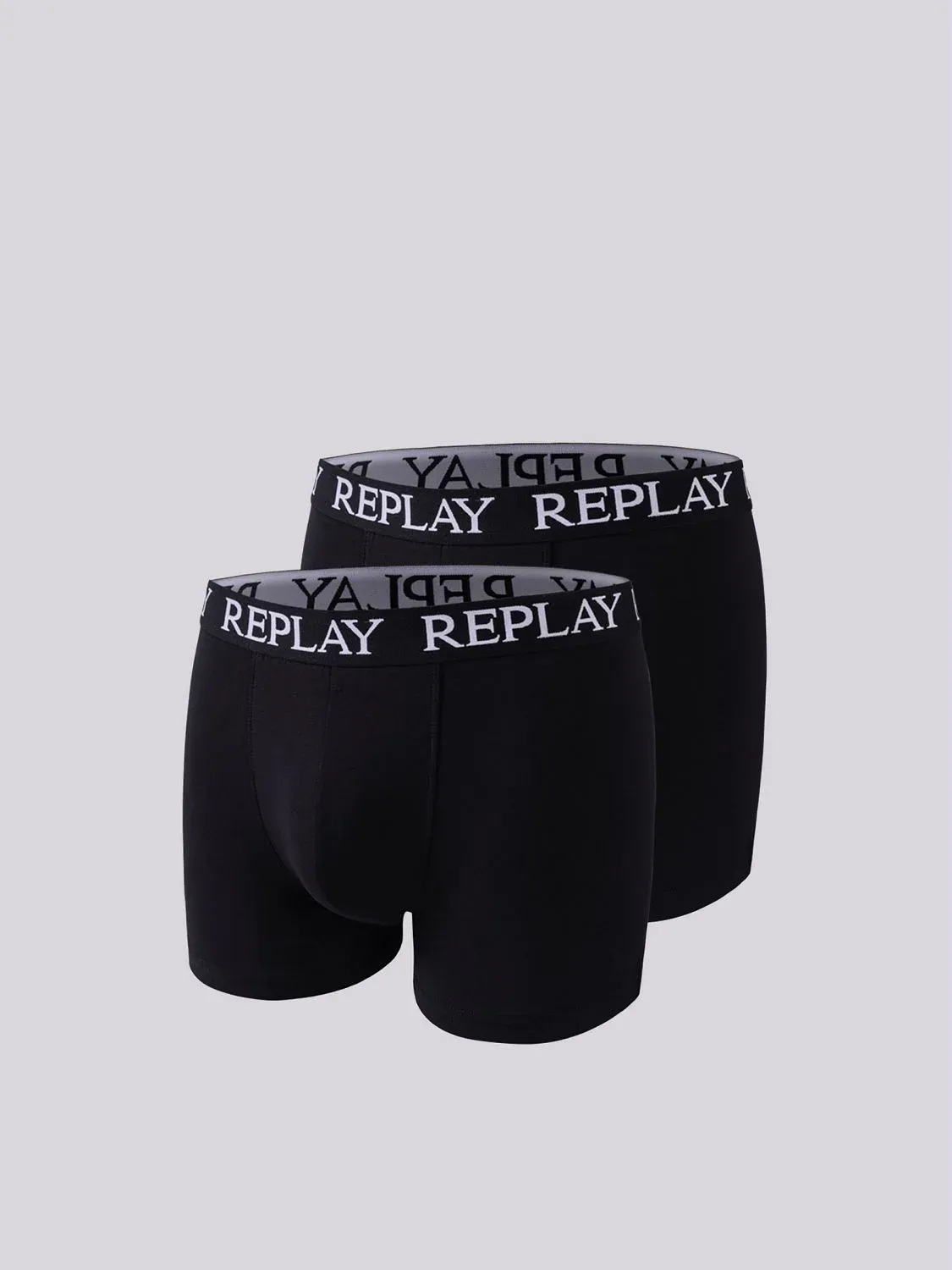 REPLAY Herren Boxershorts I101005BT – Schwarz, 2er Pack Cotton-Stretch GR. L