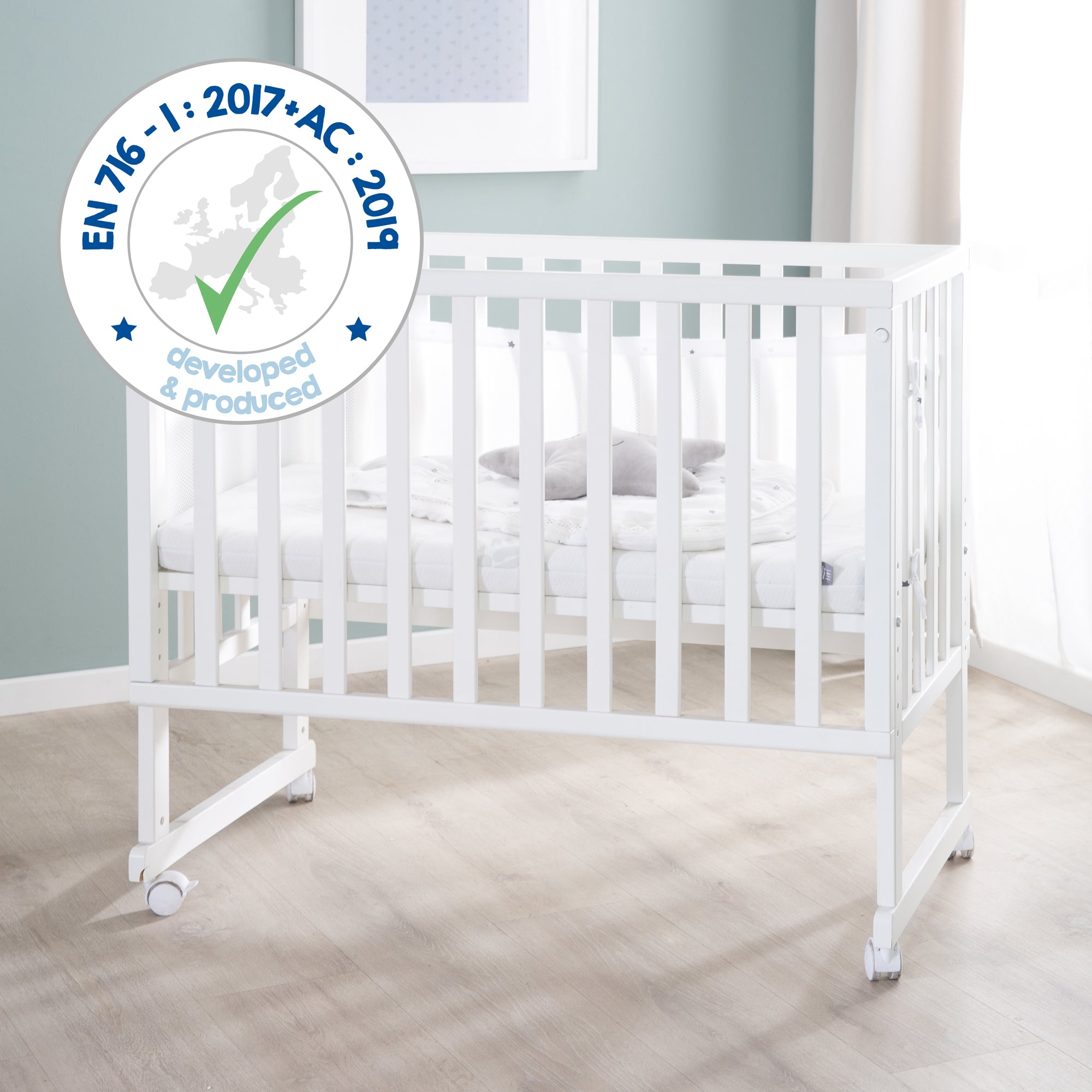 Roba 8961WE8M235 Stuben- Beistellbett 3in1, Barriere grau weiß – Stubenbetten - Bild 16 Roba 8961WE8M235 Stuben- Beistellbett 3in1, Barriere grau weiß – Stubenbetten - Produktbild 16