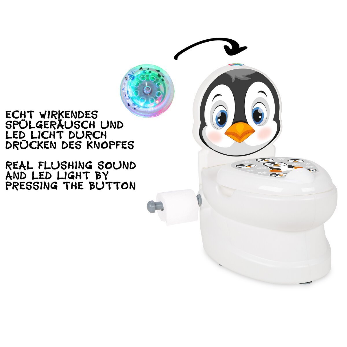 JAMARA Meine kleine Toilette Pinguin mit Spülsound und Toilettenpapierhalter ab 18 Monaten JAMARA Meine kleine Toilette Pinguin mit Spülsound und Toilettenpapierhalter ab 18 Monaten
