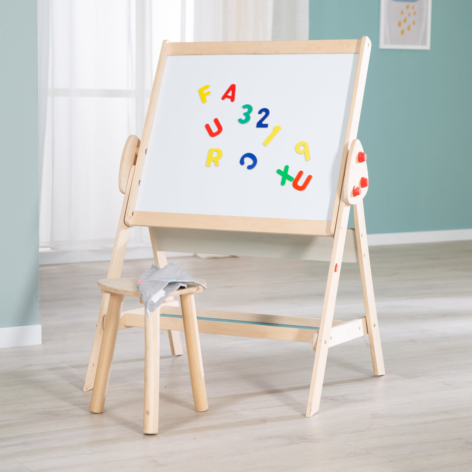 Roba 7015FE Standtafel mit Hocker Fuchs & Eule natur lackiert – Tafeln - Produktbild 9