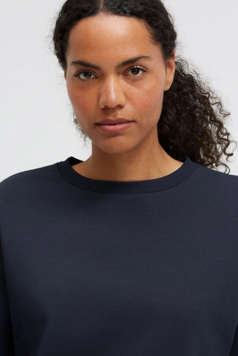 SENSES Kurzarm-Sweatshirt SA:LINE aus Interlock night navy