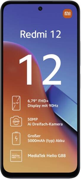 Xiaomi_Redmi_12_128GB_Polar_Silver, Elektronik, Telefon, Handy