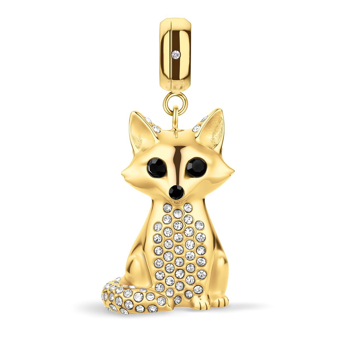 Bering PolarFox-4 Anhänger, Polarfuchs, Gold mit Steinen