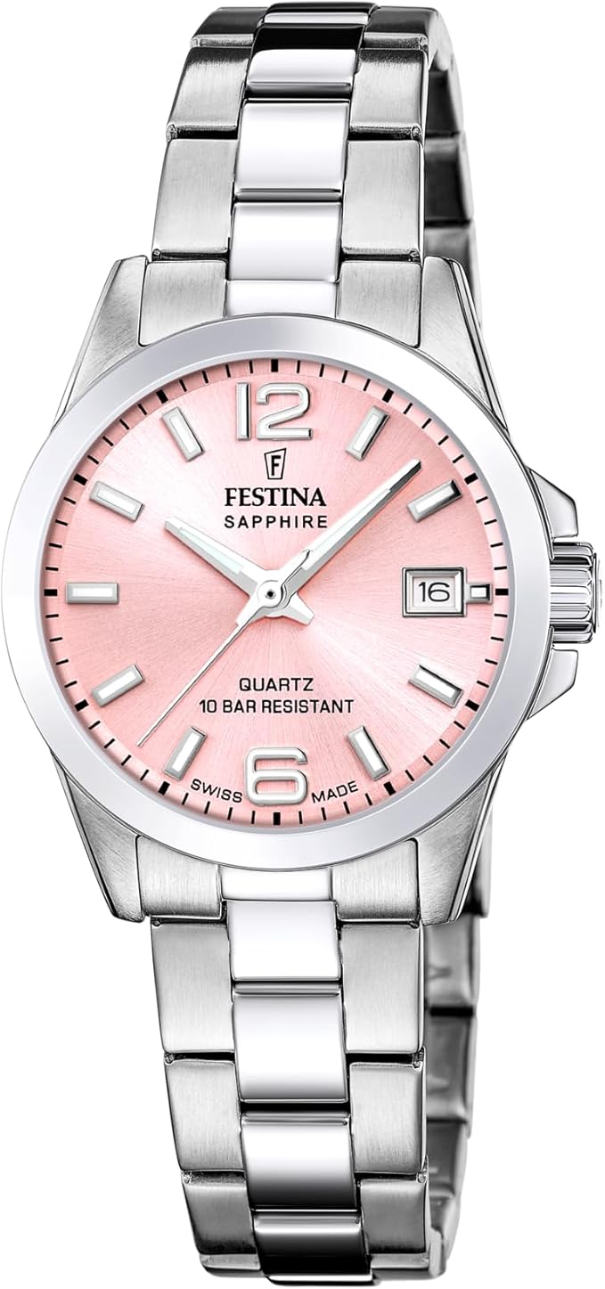FESTINA SWISS MADE DAMEN UHR F20049 EDELSTAHL ARMBAND