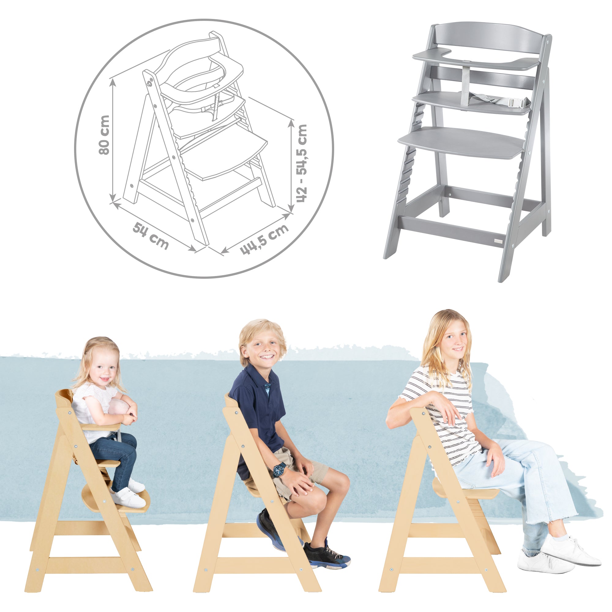 Roba 75063TPL246 Treppenhochstuhl, Set 2in1 Stone taupe - Produktbild 10